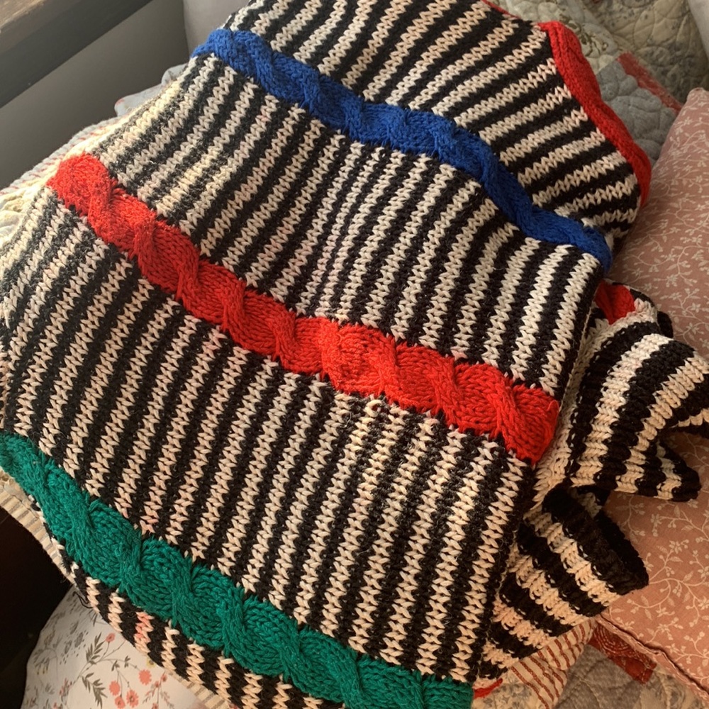 DONATED Vintage Striped Primary Colors Sweater - Picture 6 of 12
